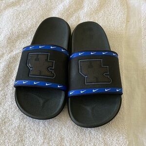 Nike Black and Blue Slide Sandals